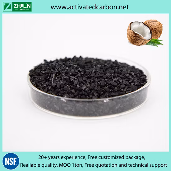 Extraction d'or/traitement de l'eau/purification de l'air charbon actif à base de coquille de noix de coco granulaire